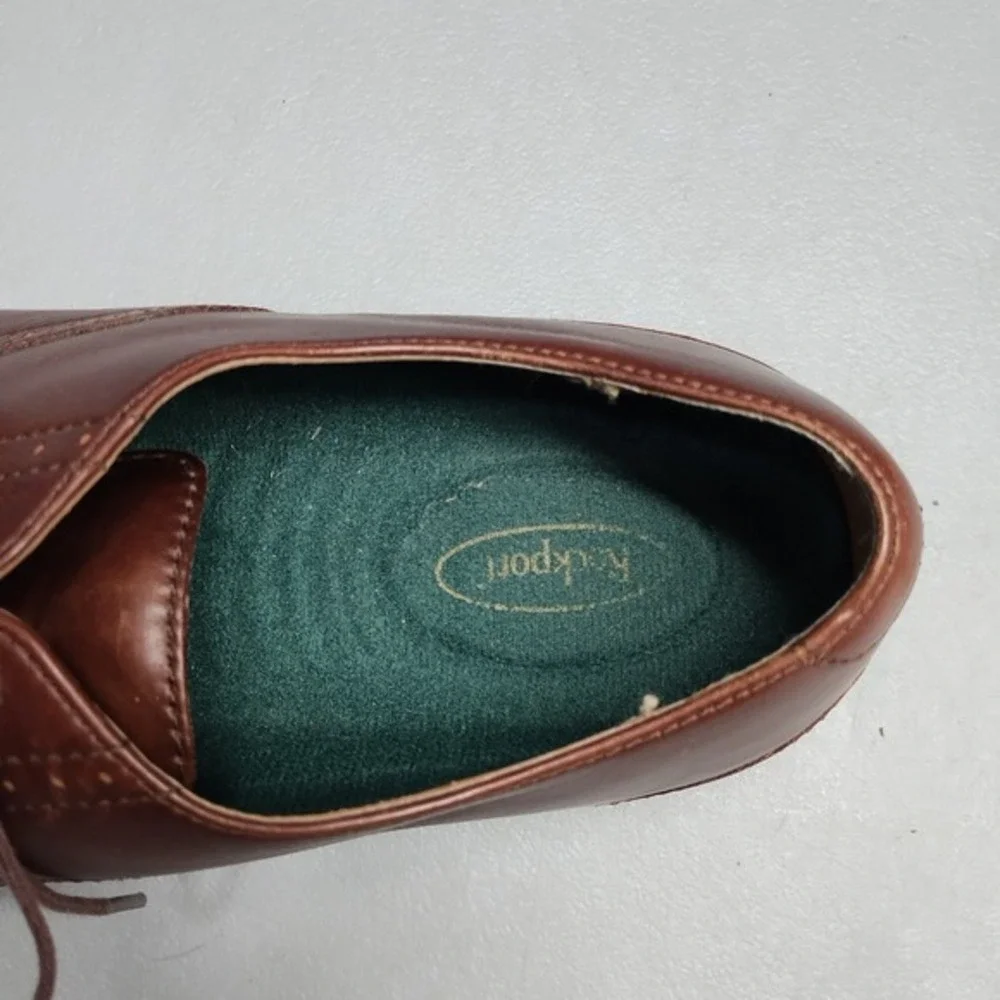 Rockport‎ Oxford Dress Shoes Mens Size 9.5W Brown Leather Cap Toe Lace Up M1721